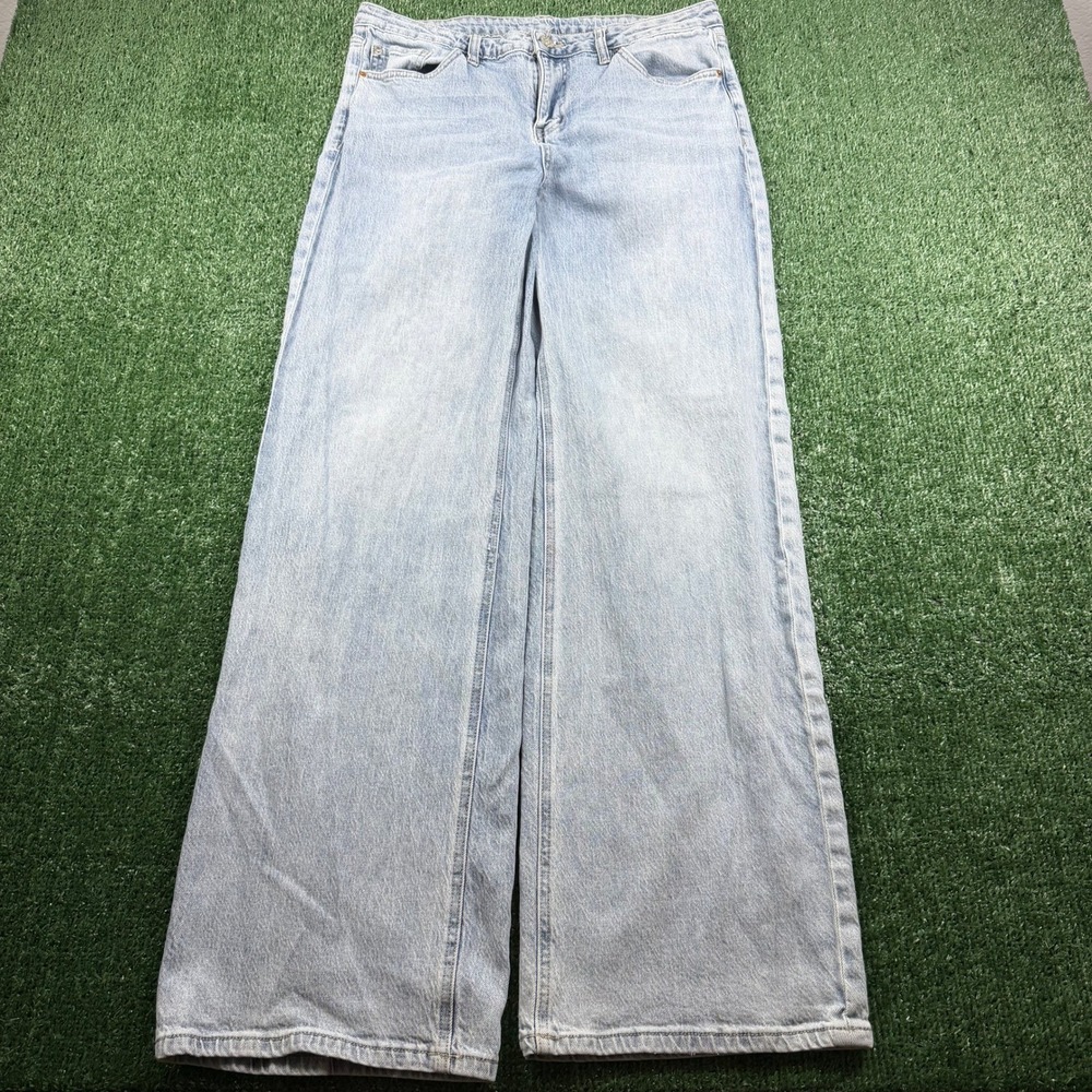 YMI Jeans Womens Light Wash Wide Leg Denim Pants Relaxed Fit Blue Size 32x31